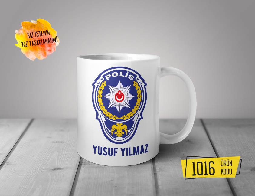 Kişiye Özel Baskılı Kupa- Polis Tasarım Baskılı Kupa 1016