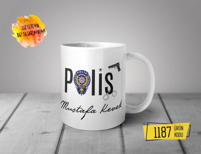 Kişiye Özel Baskılı Kupa - Polis Tasarım Baskılı Kupa 1187