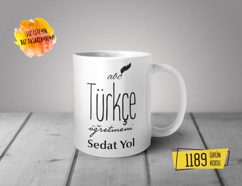 Kişiye Özel Baskılı Kupa - Türkçe Öğretmeni Tasarım Baskılı Kupa 1189