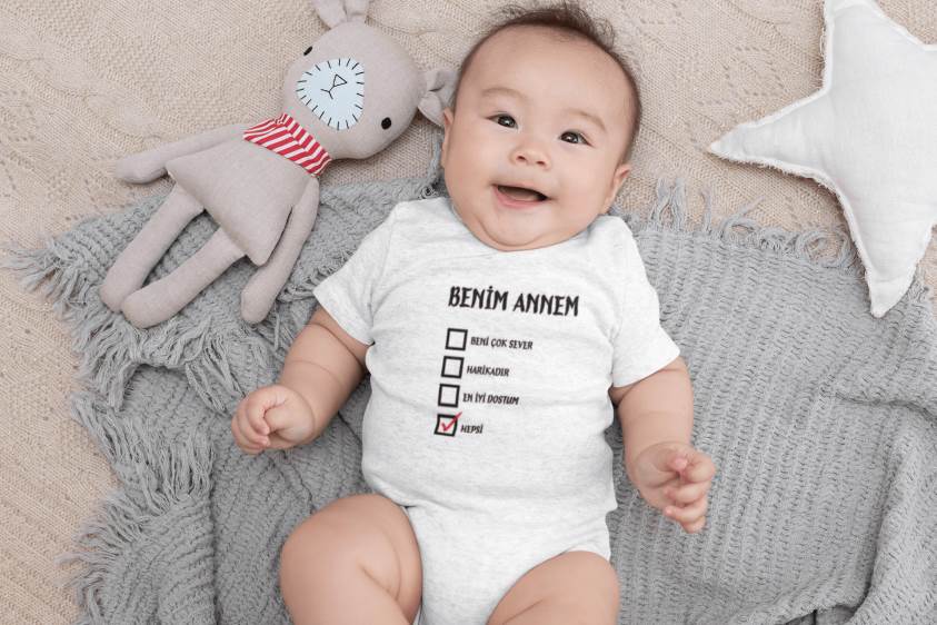 Anneler Gününe Özel Baskılı Bebek Zıbını A2631 Neva Toptan